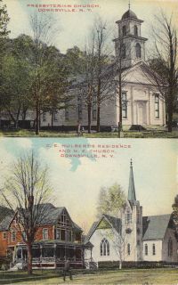Downsville NY Delaware Co Church Building Postcard N Y