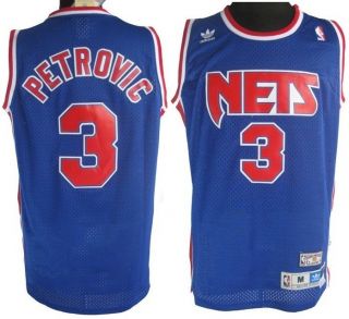 Drazen Petrovic 3 New Jersey Nets Throwback Swingman Jersey s XXL Blue
