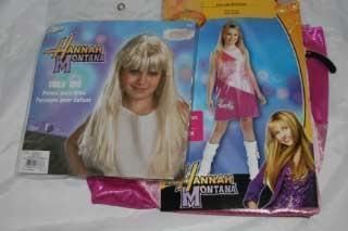New Disney Hannah Montana Pink Dress with Wig Size 4 6
