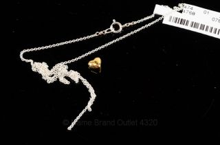 DOGEARED 925 sterling chain WHISPERS gold dipped heart necklace