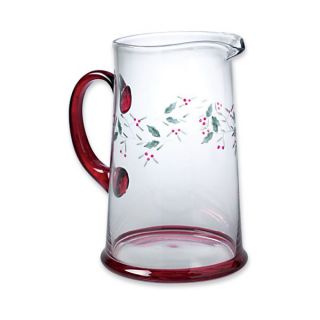 pfaltzgraff winterberry etched glass water pitcher winterberry is the