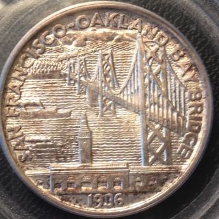1936 S Bay Bridge *GoldenToned* Commemoritive Half Dollar PCGS MS64