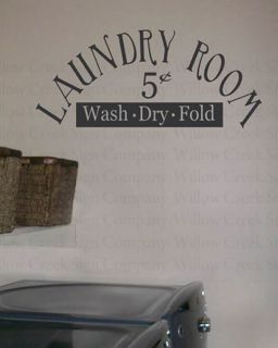 laundry wash dry fold shown in black vinyl shown in 28 wide by 11 tall