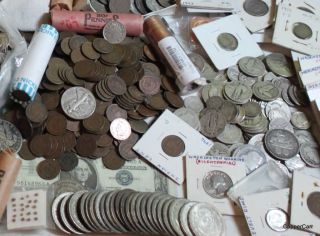 Estate Coin Collection 1 Pound Old USA w Silver Coins Biggest Variety