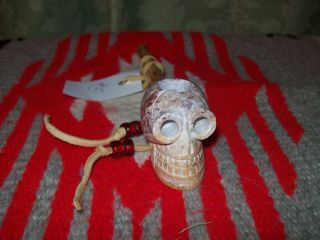 Hand Carved Soapstone Skull Reenactment Rendezvous Gothic Tobacco Pipe