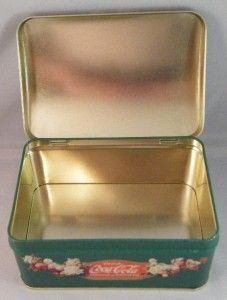 Retro Drink Coca Cola Coke Tin Box Container w Domed Hinged Lid