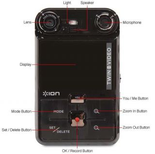 Ion Audio Twinvideo Dual Lens Camcorder Worldwide SHIP