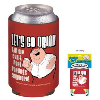 Family Guy Peter Drinking Illustrated Drink Can Cooler