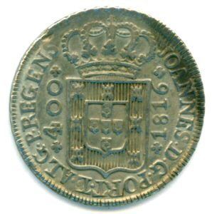 1816 Silver Portugal 400 Reis Regency of Don John