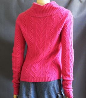 Preston & York Premiere Pink 100% Cashmere Chunky Turtleneck Sweater