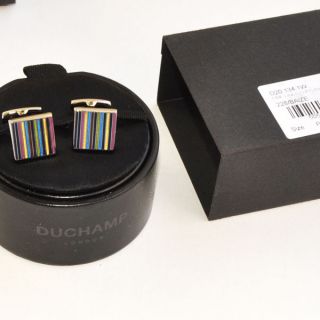 100 New Duchamp Cufflinks Fine Line Enamel $150 Authentic Gift Box
