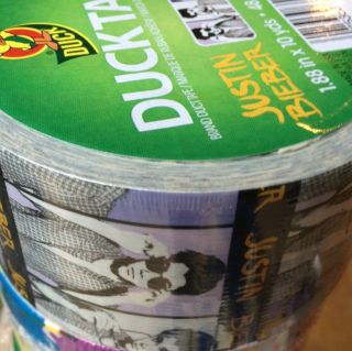 Duck Brand Colored Duct Tape Justin Bieber Purple Gray White 10 Yards