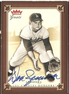 Don Zimmer Signed Autographed 04 Fleer Greats of the Game 100 Dodgers
