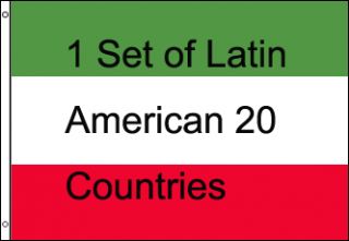 Set of 20 Latin American Countries 3x5 Polyester Flags