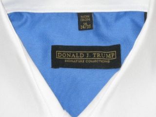 Donald J. Trump Mens Blue French Cuff Dress Shirt NICE 16 34/35