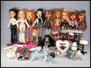Mixed Lot 9 Bratz Dolls Accessories Drum Set Keyboard Clothes Dogs 2