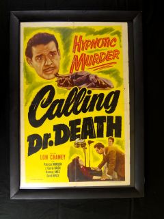 CALLING DR. DEATH LON CHANEY REALART 1953 27X41 ORIGINAL MOVIE POSTER