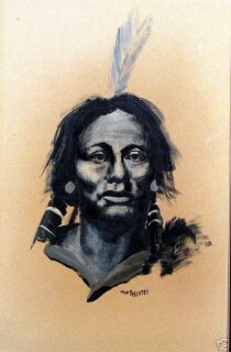 Don Prechtel Oil Painting Native Am Chief Custers Stand