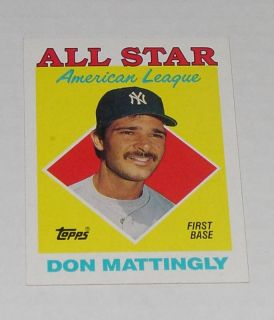 Don Mattingly 1988 Topps 386 Mint All Star Card