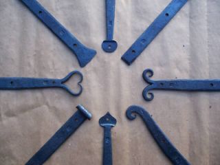 Blacksmith Forged 36 inch Wrought Iron Strap Hinges