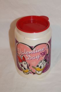 Walt Disney World Valentines Day 96 Donald Daisy Duck Travel Mug Cup