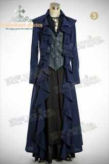 Elegant Gothic Aristocrat Leather Dragon Wings Corset Vest Long Jacket