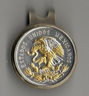  & Silver Mexican 10 centavo Eagle Golf Marker With Silver Highlights