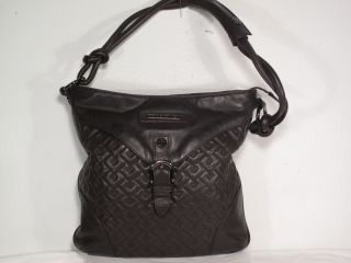 Donald J Pliner Brown Quilted Beauitful Leather Shoulder Handbag Purse