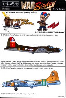  World Decals 1/72 B 17 FLYING FORTRESS Lightning Strike & Fuddy Duddy