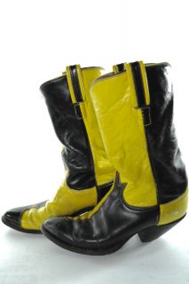 Vintage Tony Lama 2 Tone Leather Cowboy Boots Mens 8 D