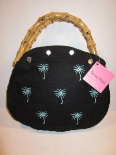 Donna Dixon Bermuda Bag Handbag Interchangeable Cover Black w Palm
