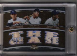 2010 Topps triple threads Mickey Mantle, Babe Ruth, Roger Maris Game