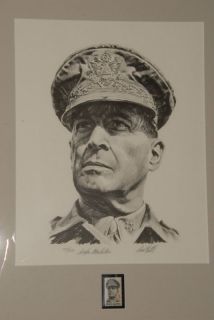 RARE War Douglas MacArthur WWII Signed by Paul Calle