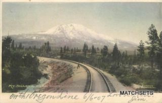 1907 CALIFORNIA HAND COLORED Mt. Shasta Edgewood Railroad POSTCARD