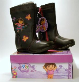 Dora The Explorer Spring Fling Faux Leather Brown Pink Boots 5 6 7 8 9