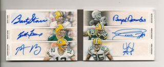  Favre Aaron Rodgers Donald Driver Dowler Jennings Auto Booklet