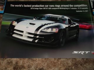 Dodge Viper SRT10 ACR Nurburgring Record 7 12 13 Mopar 36 x 24 Poster