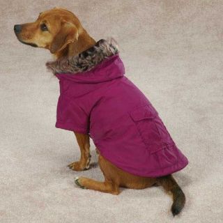 Dog Fur Trimmed Parka Coat Jacket Hood Hooded XXS XS s M L XL s M Pet