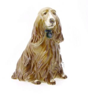 vintage zsolnay spaniel dog figurine