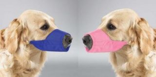 Dog Muzzle Grooming No Bark Bite Blue or Pink Any Size