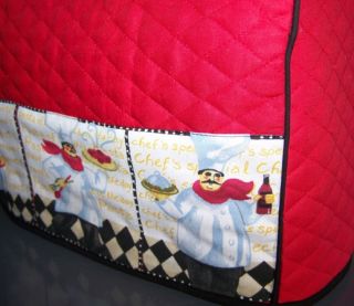  cover for 2 slice toasters made of red double faced quilted fabric