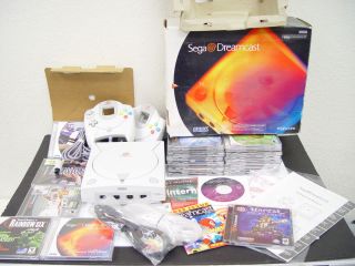 HUGE LOT BOXED SEGA DREAMCAST SYSTEM CONSOLE 23 GAMES CONTROLLERS