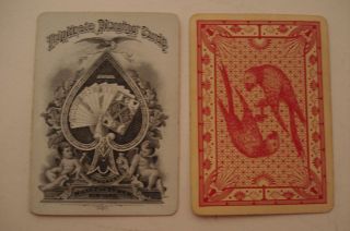 ANTIQUE DOUGHERTY TRIPLICATE PLAYING CARDS REVERSIBLE PARROTS