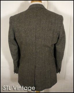  Haggar Gray Wool Tweed Herringbone Sportcoat Blazer Riding Jacket 38 R