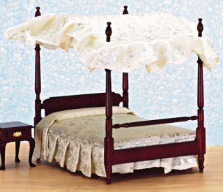 Dollhouse Miniature Canopy Bed Bedroom Furniture New