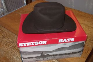 Vintage Dark Brown Mens Stetson Cowboy Hat 3X Beaver Size 7 1 4 in