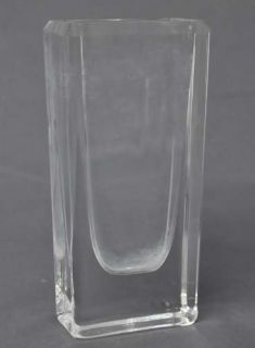 Vintage Edenfalk Skruf Crystal Art Glass Vase Rectangle Sweden 6 25