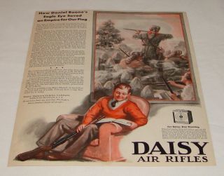  1932 Daisy BB Gun Ad Daniel Boone's Eagle Eye
