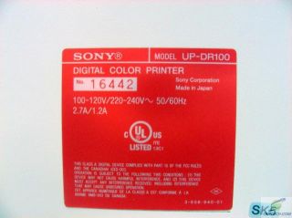 sony up dr100 dye sub photo digital color printer