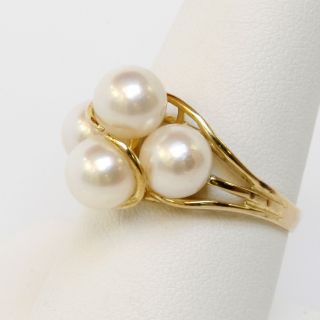  14k Pearl Cocktail Ring Size 8 443
